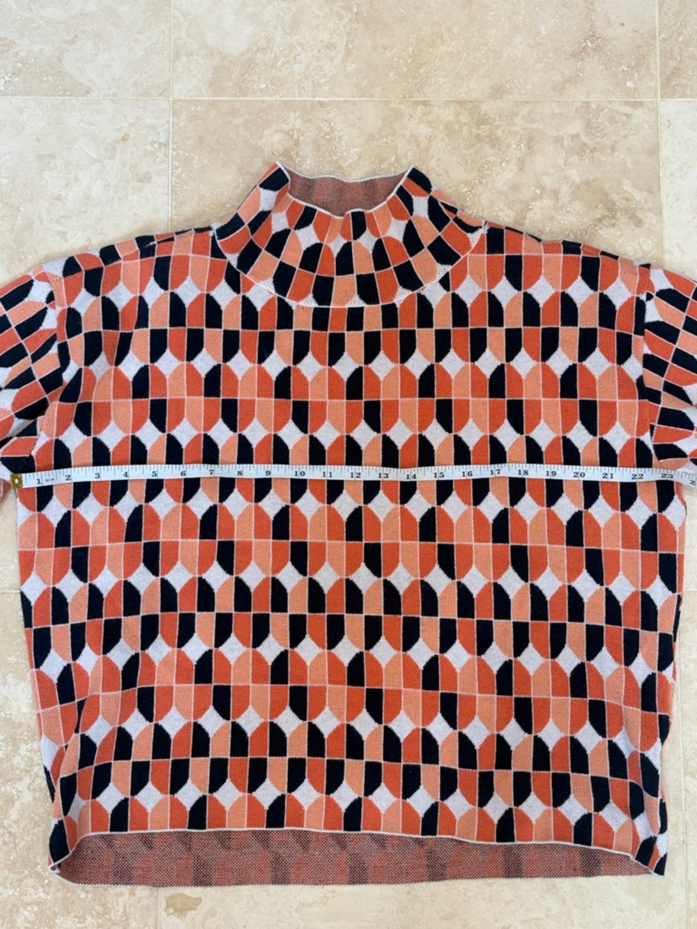 Anthropologie Maeve Intarsia Geo Carys Mock Neck Sweater - Size M - Picture 10 of 11